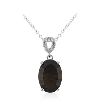 Smoky Quartz Silver Necklace