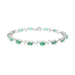 Zambian Emerald Silver Bracelet