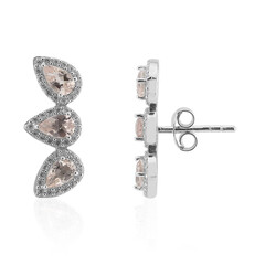 Morganite Silver Earrings