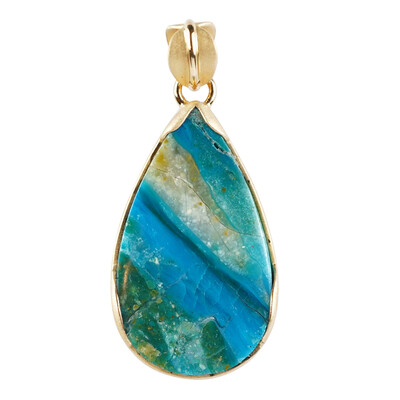 Blue Atacama Opal Silver Pendant