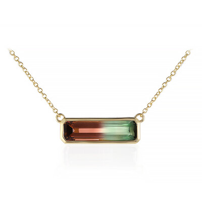 9K Bi Colour Tourmaline Gold Necklace