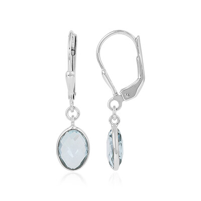 Sky Blue Topaz Silver Earrings