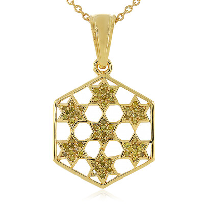 I3 Yellow Diamond Silver Necklace