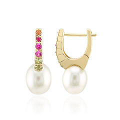 9K White South Sea Pearl Gold Earrings (Michelle Albala)