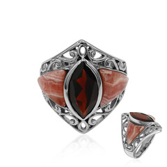 Mozambique Garnet Silver Ring (Art of Nature)