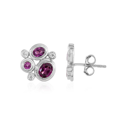 Rhodolite Silver Earrings