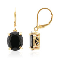 Black Spinel Silver Earrings