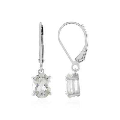 White Topaz Silver Earrings