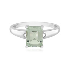 Green Amethyst Silver Ring