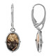 Petrified Palm Wood Silver Earrings