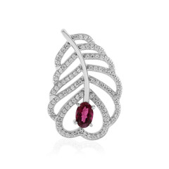 Rubellite Silver Pendant