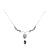 Smoky Quartz Silver Necklace