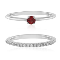 Noble Red Spinel Silver Ring