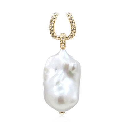 9K White Freshwater Pearl Gold Pendant