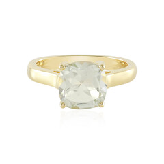 Green Amethyst Silver Ring