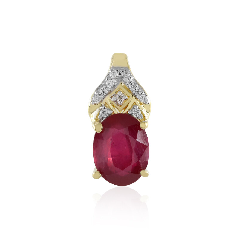 25k deals Madagascar F1 Ruby,garnets,sm diamonds multi-tones 18k gold silver pendant