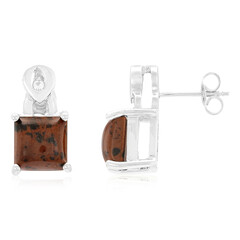 Mahogany Obsidian Silver Earrings