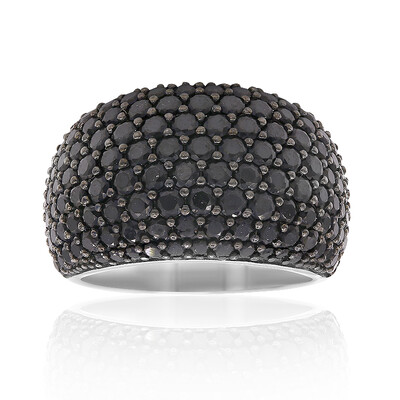 Black Spinel Silver Ring