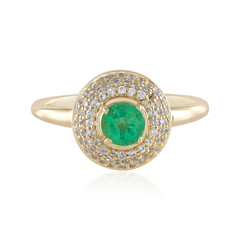 9K Russian Emerald Gold Ring