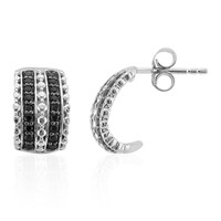 Black Spinel Silver Earrings