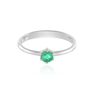 Russian Emerald Silver Ring