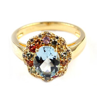 Sky Blue Topaz Silver Ring