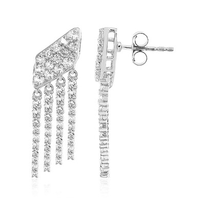 White Topaz Silver Earrings