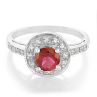 Cherry Topaz Silver Ring