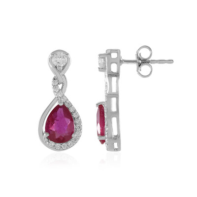 Bemainty Ruby Silver Earrings