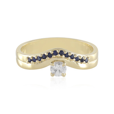 9K White Sapphire Gold Ring (Adela Gold)