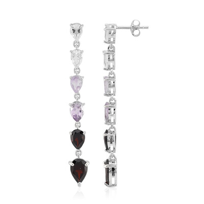 Garnet Silver Earrings