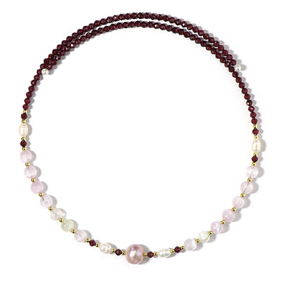 Peach Freshwater Pearl Steel Choker (Riya)