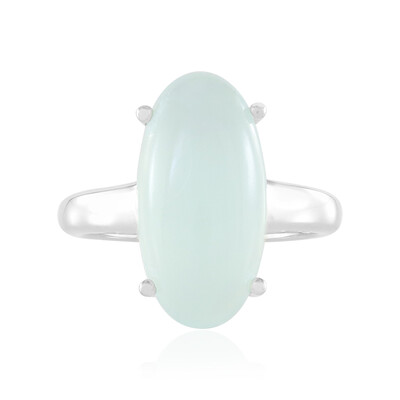 Aqua Chalcedony Silver Ring