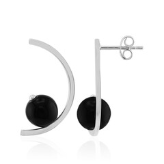 Black Onyx Silver Earrings