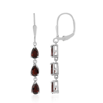 Garnet Silver Earrings