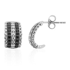 Black Spinel Silver Earrings