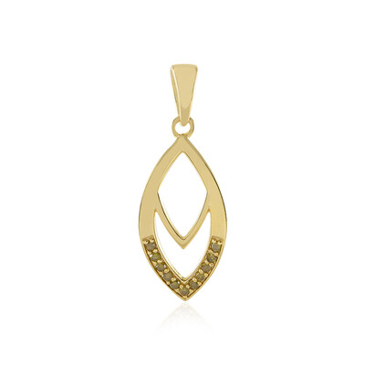 I3 Yellow Diamond Silver Pendant