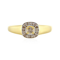 I4 Champagne Diamond Silver Ring