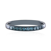 I2 Blue Diamond Silver Ring