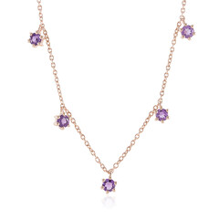 Rose de France Amethyst Silver Necklace