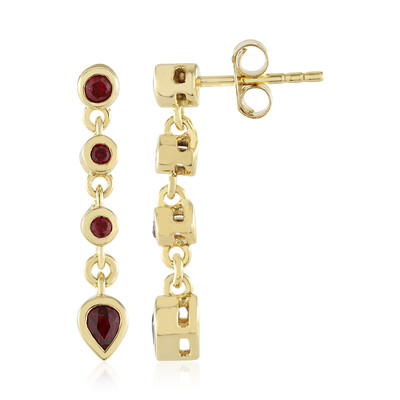 Tanzanian Ruby Silver Earrings