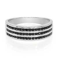 Black Spinel Silver Ring