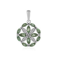 Green apatite Silver Pendant