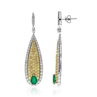 14K AAA Zambian Emerald Gold Earrings (CIRARI)