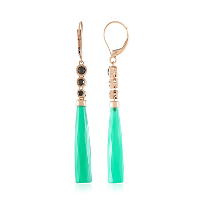 9K Green Agate Gold Earrings (KM by Juwelo)