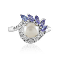 White Freshwater Pearl Silver Ring