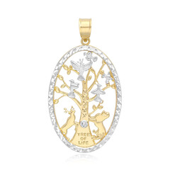 9K PK (I) Diamond Gold Pendant