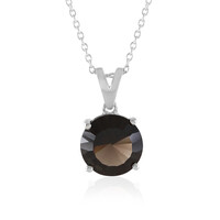 Smoky Quartz Silver Necklace