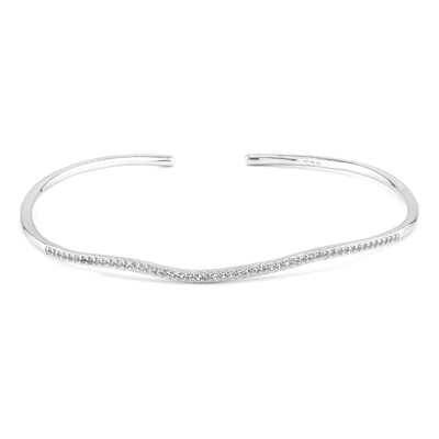 White Topaz Silver Bangle