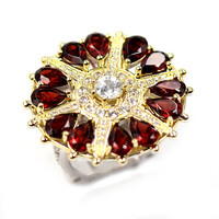 Mozambique Garnet Silver Ring (Dallas Prince Designs)